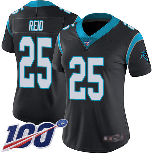 Carolina Panthers Limited Black Women Eric Reid Home Jersey NFL Football #25 100th Season Vapor Untouchable->women nfl jersey->Women Jersey